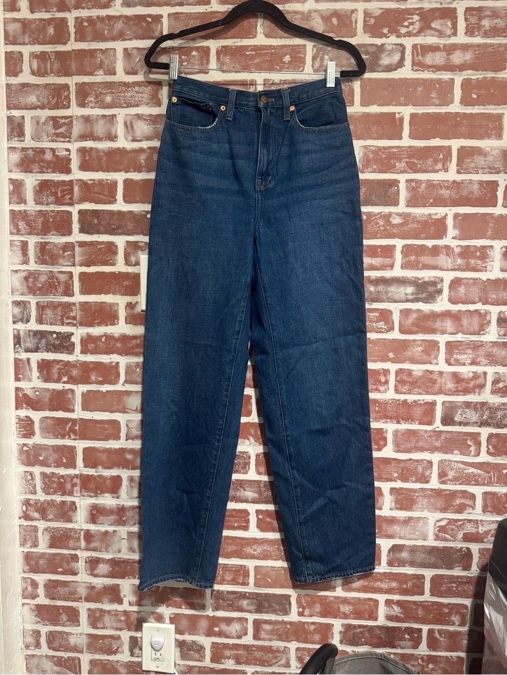 Madewell Baggy Straight Jeans 25 High Rise Hemp Blend Medium Wash Denim